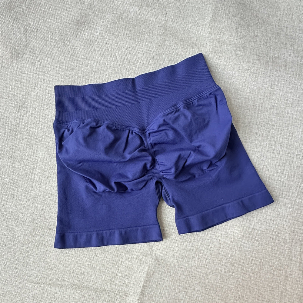 Short de yoga sans coutures élastique et décontracté pour femme