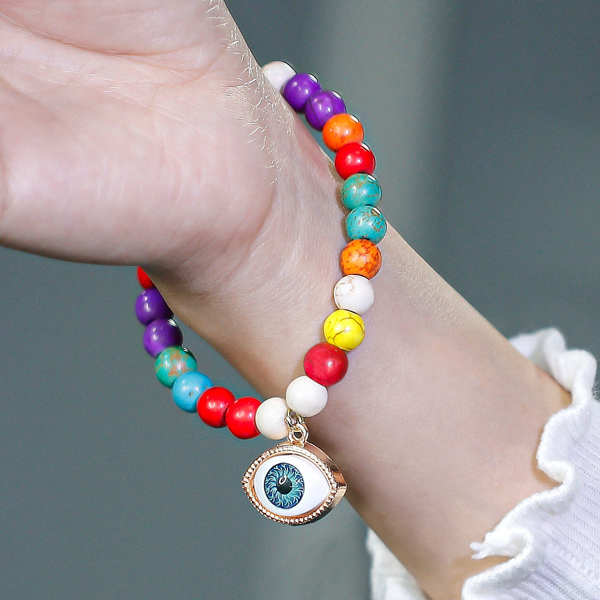 Pulsera Bohemia Multicolor Turquesa Ojo del Diablo para Mujer