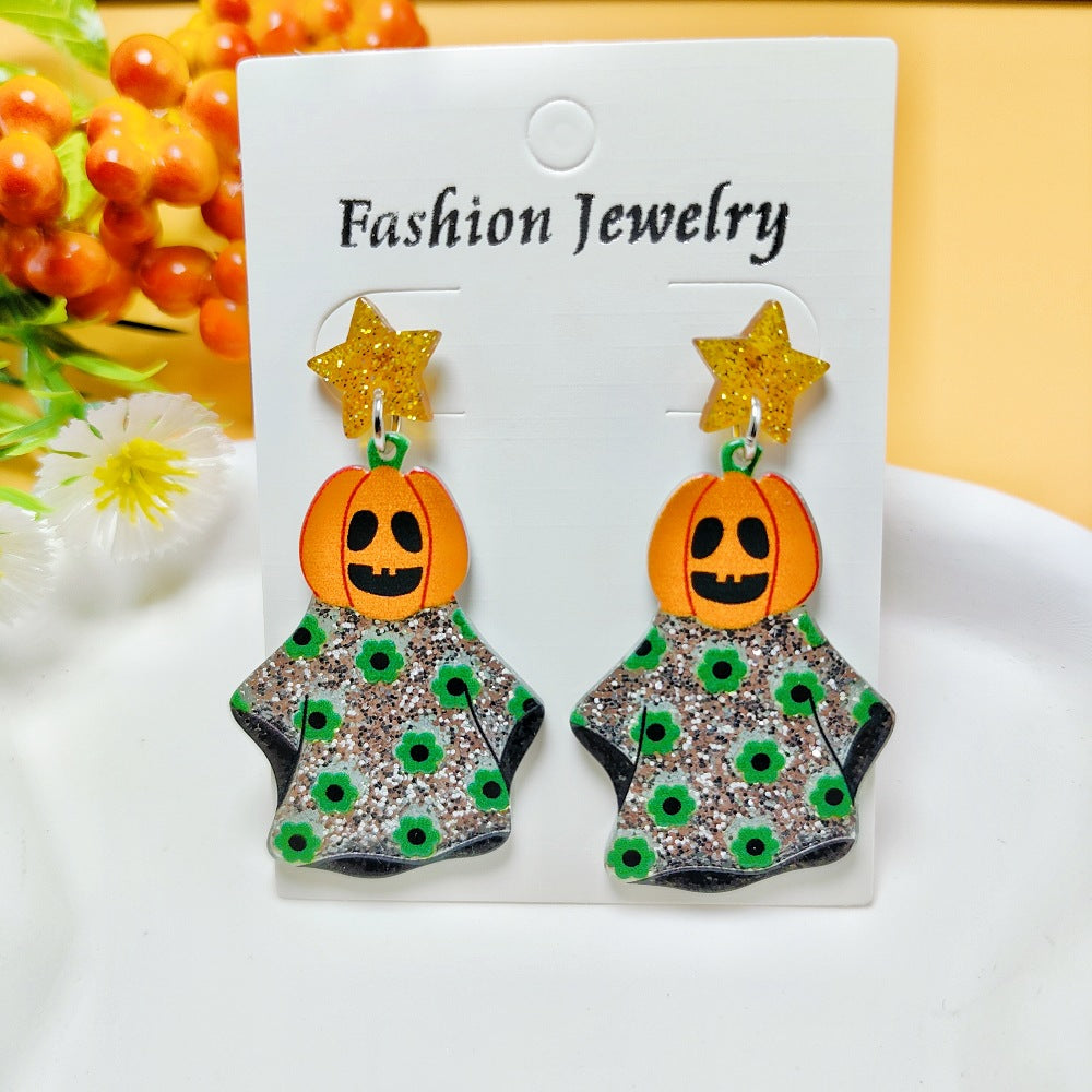 Halloween Ghost Acrylic Earrings with Personalized Print