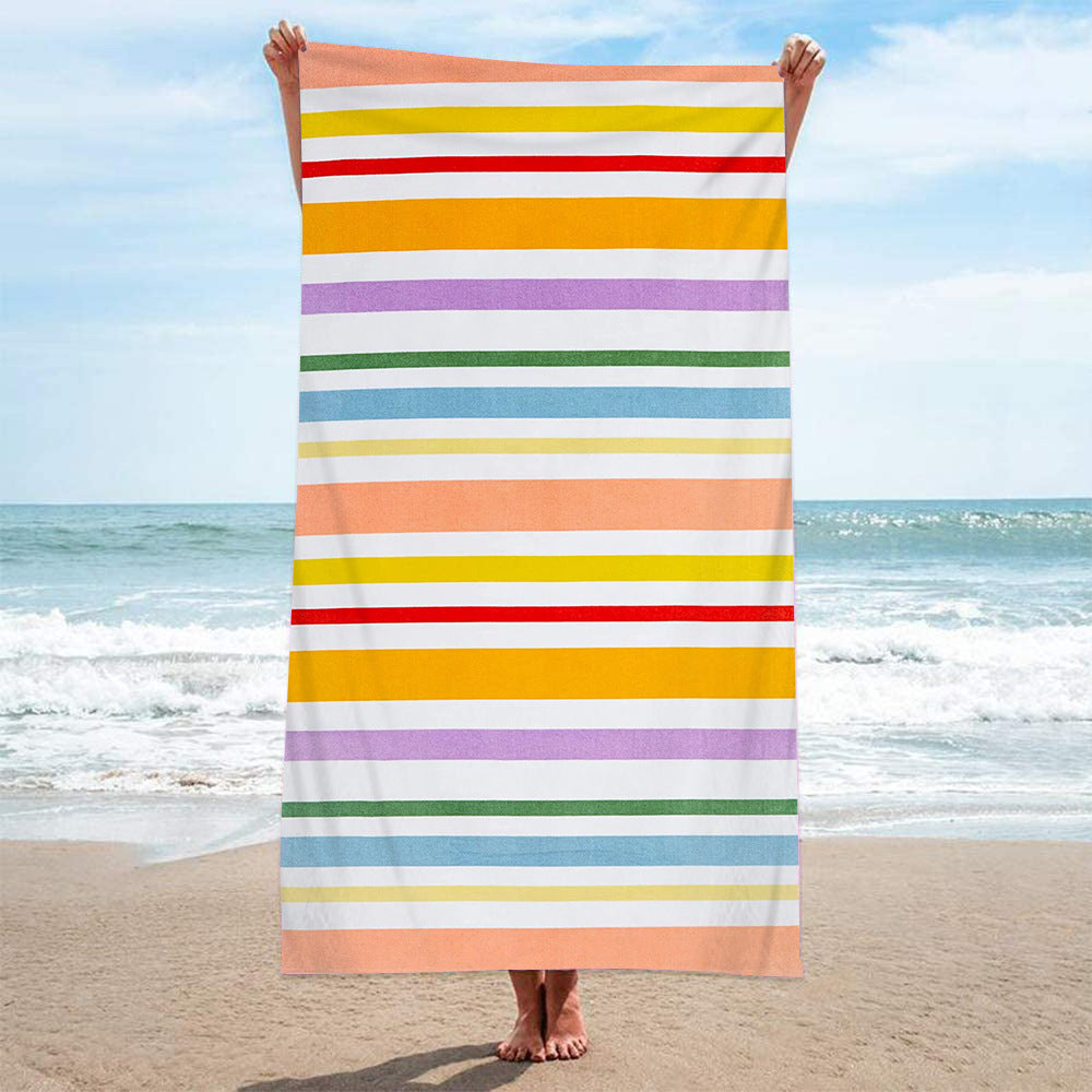 Toalla de playa de secado rápido con estampado de rizo de doble cara