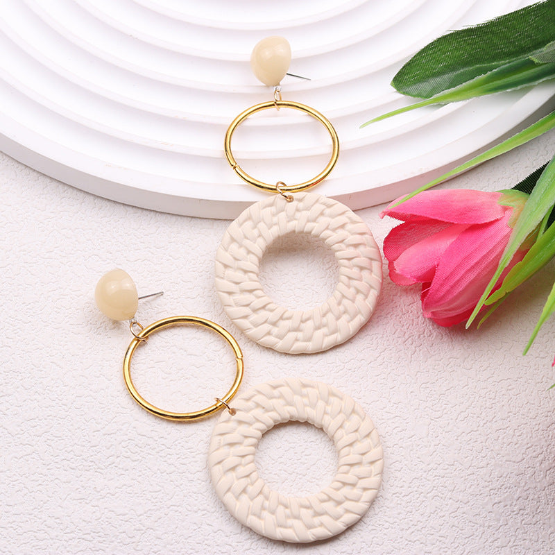 Bohemian Geometric Circular Acrylic Earrings