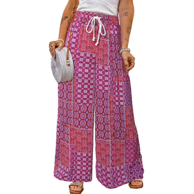 Women Casual Vacation Floral Printed Loose Pants