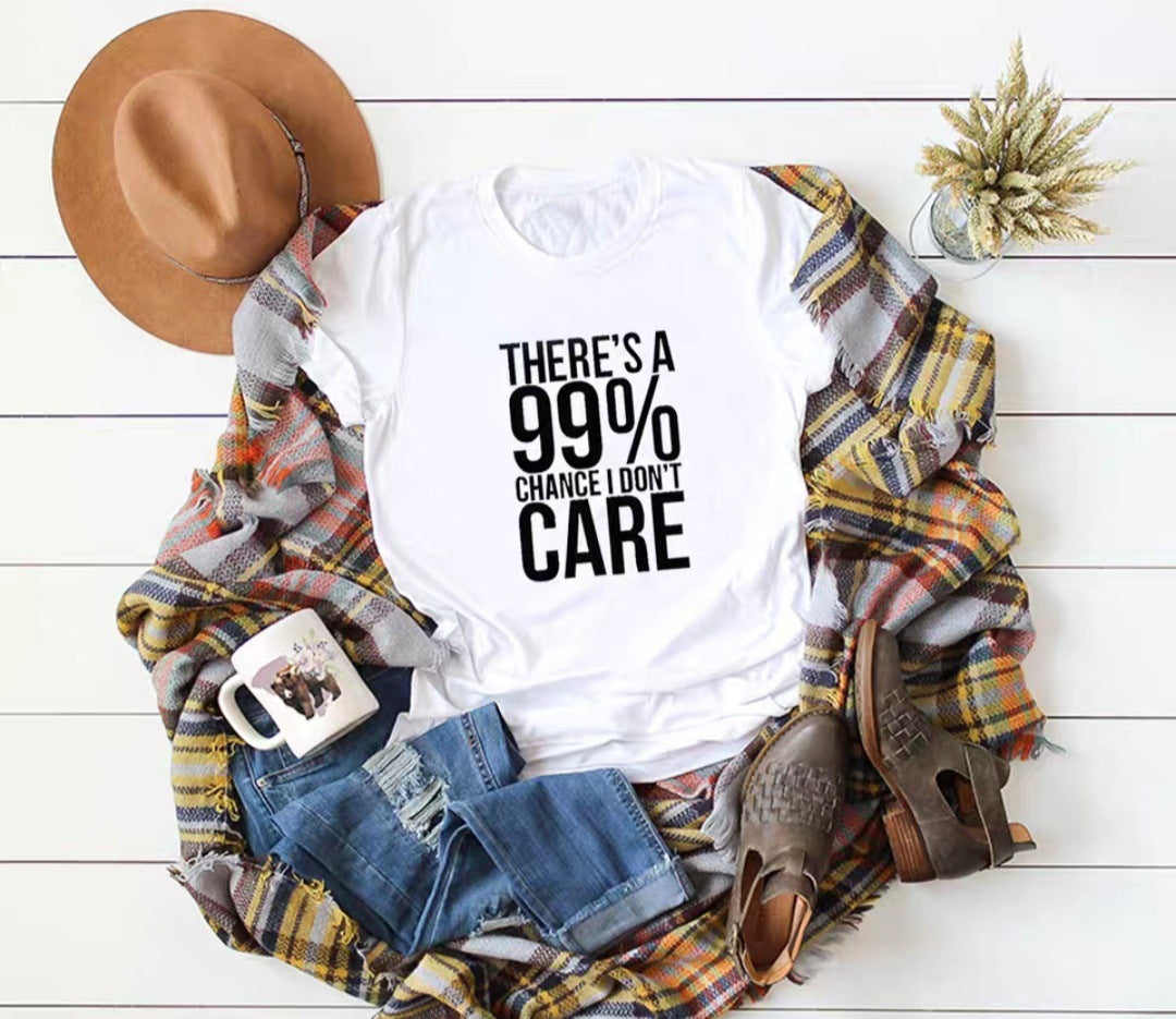 Camiseta informal con cuello redondo y estampado para mujer