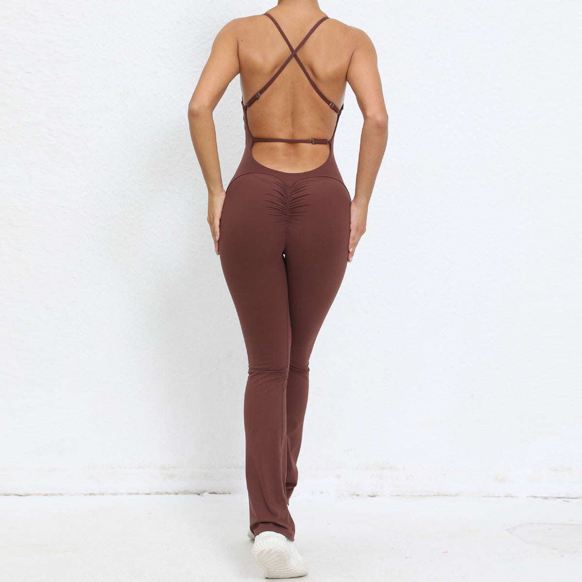 Adjustable Shoulder Strap Women’s Yoga Jumpsuits Cotton Blend