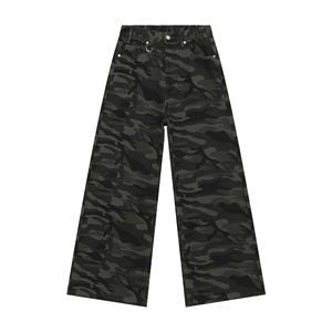 Men's Retro Loose Wide-Leg Jeans Cotton Blend Casual Pants