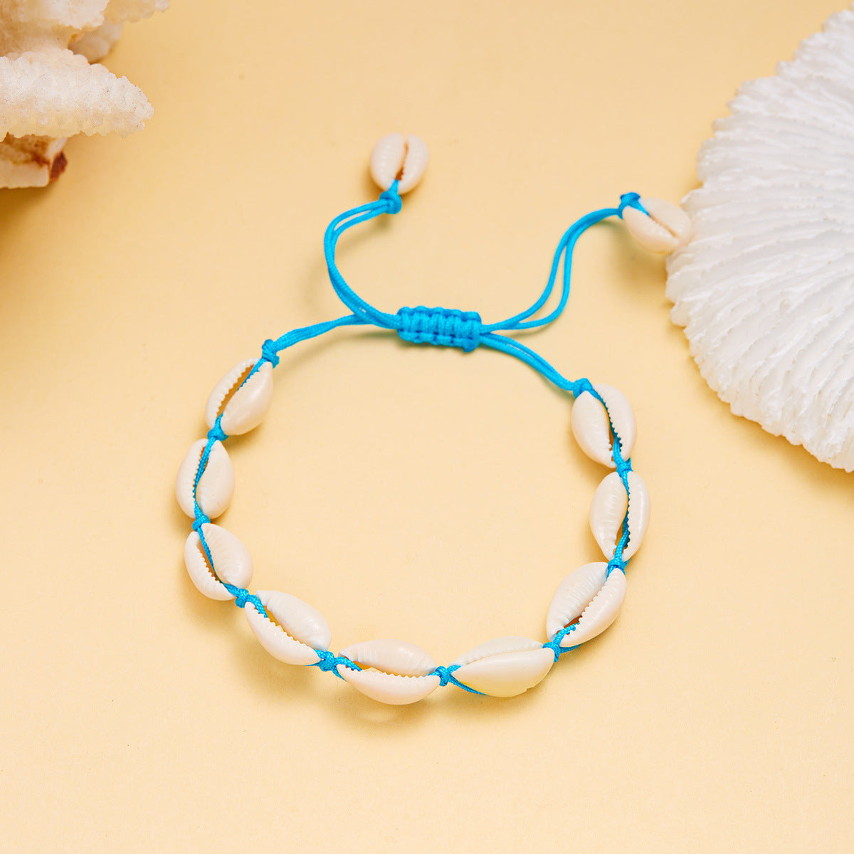 Women Fashion Casual Vacation Beach Shell Woven Bracelet