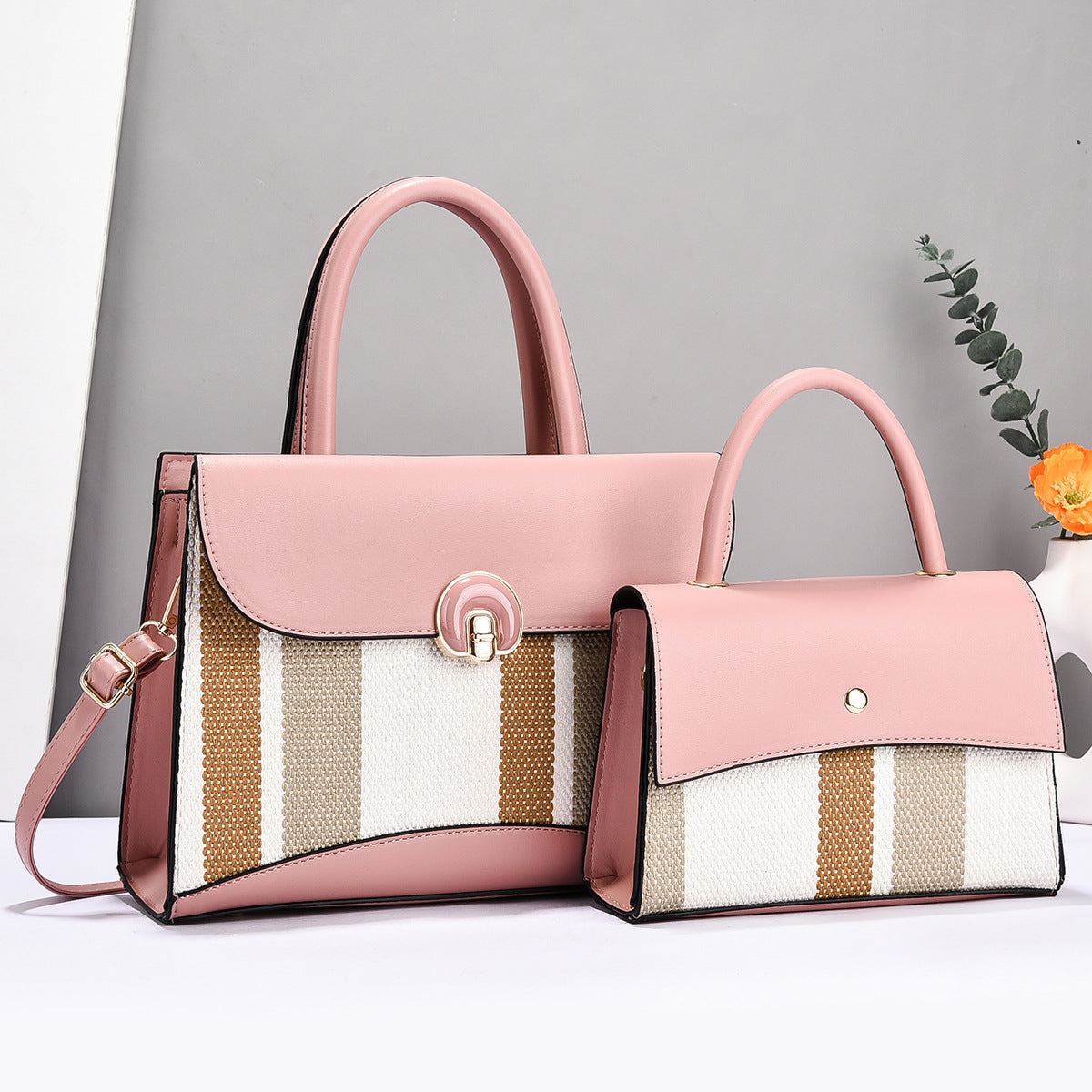 Sac à rabat 2 en 1 à blocs de couleurs pour femme