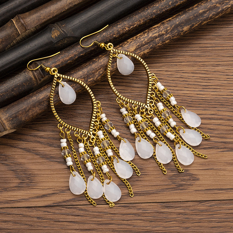 Pendientes con borlas retro de estilo étnico bohemio