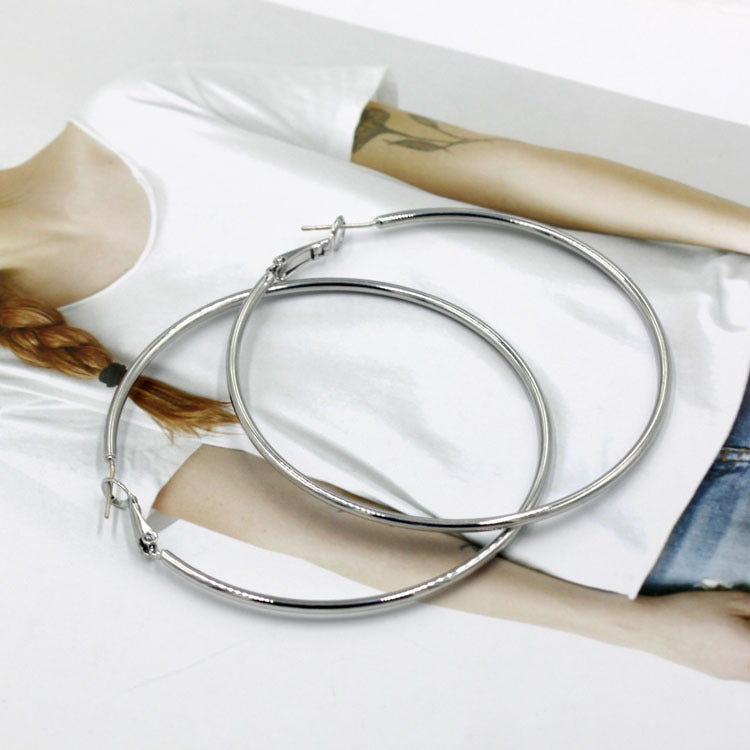 Simple Exaggerated Hoop Earrings in Copper