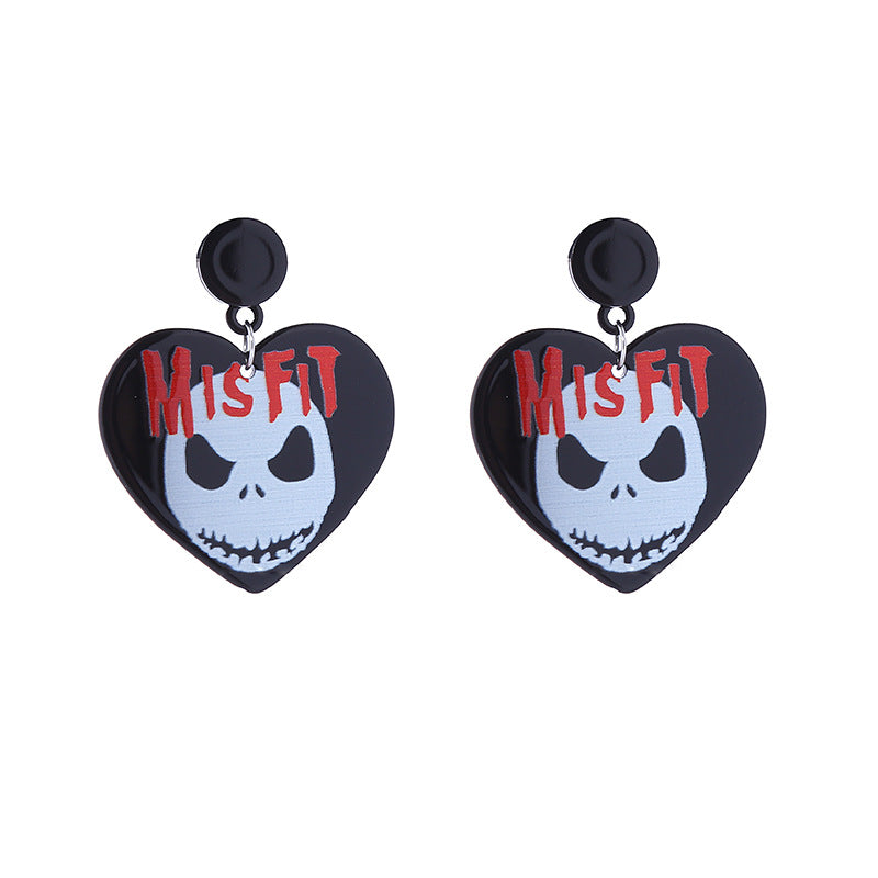 Halloween Women Funny Horror Ghost Bloodstain Acrylic Earrings