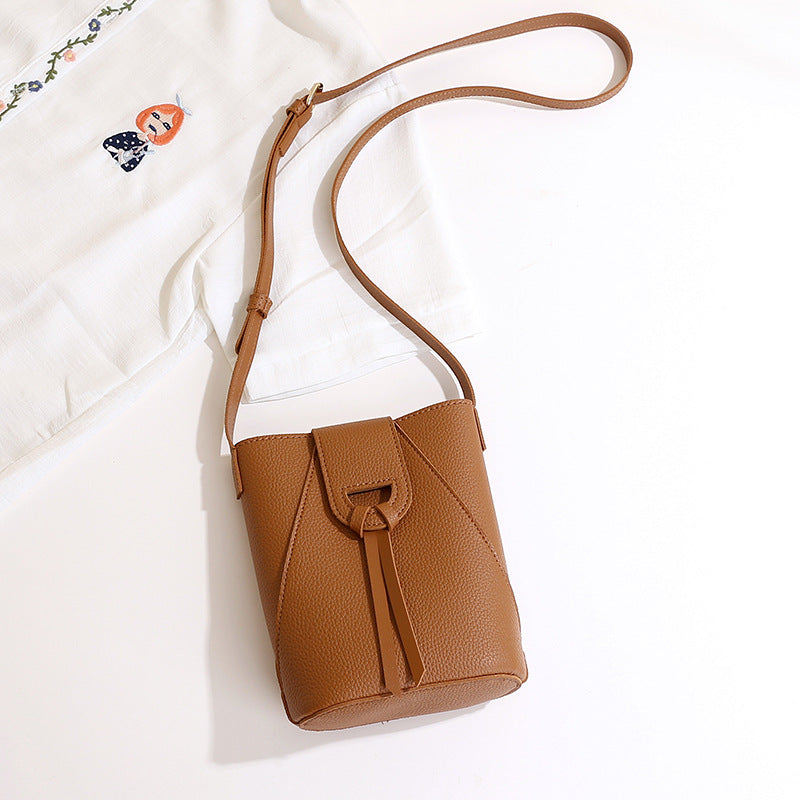 Women Soft Leather Solid Color Crossbody Phone Bag