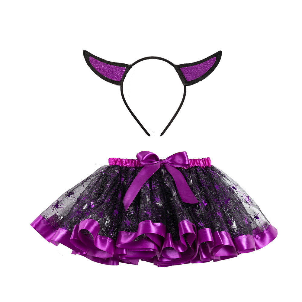 Falda tutú con alas doradas de Halloween para niñas pequeñas