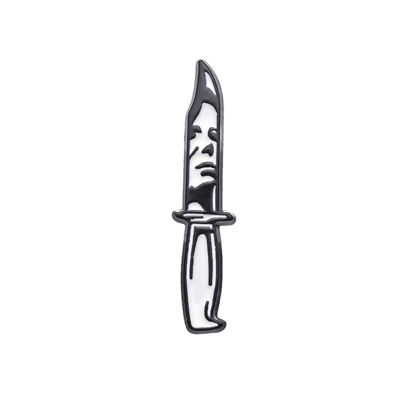 Halloween Women Punk Gothic Skull Dagger Brooch