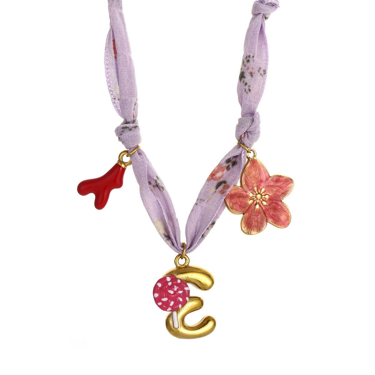 Collares de seda con colgante de letras inglesas y aceite de gota hechos a mano para mujer
