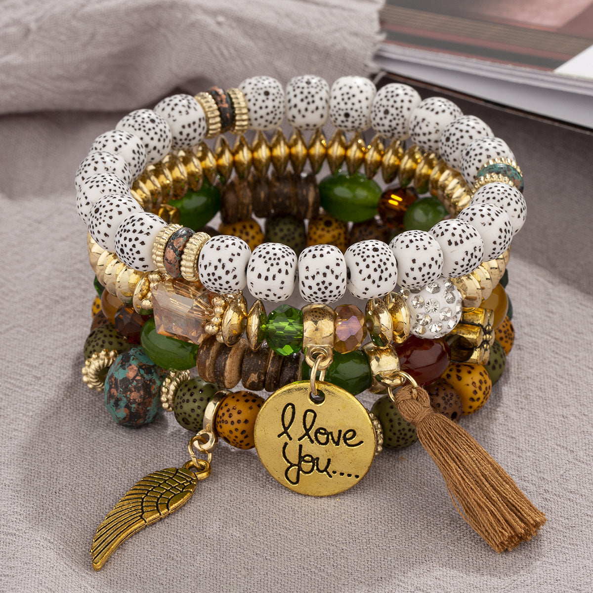Bohemian Style Multi-Layer Wooden Beaded Bracelet