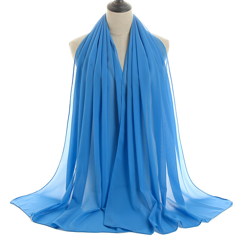 Bufanda de gasa con burbujas de color liso de verano para mujer