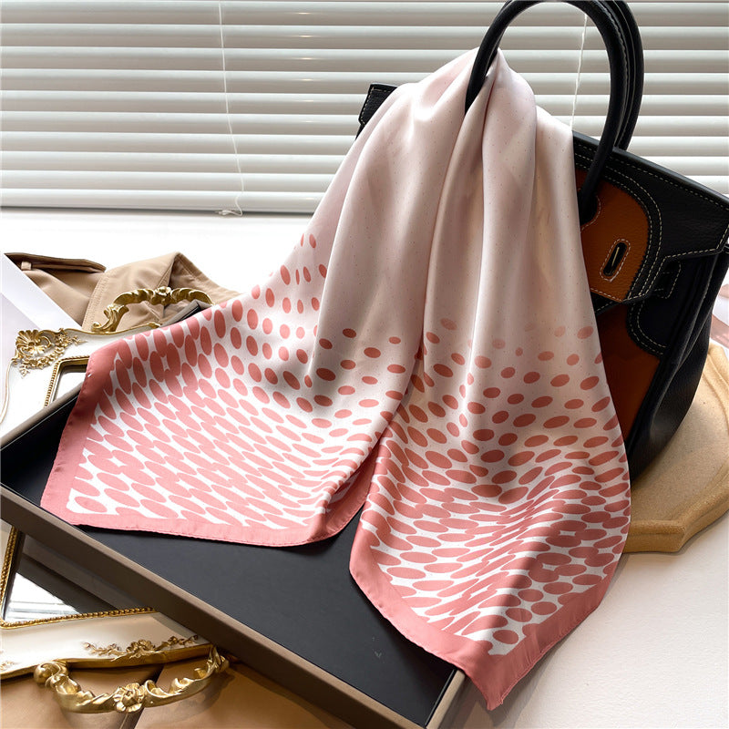 Foulard en satin à fleurs de pivoine pour femme, printemps et été