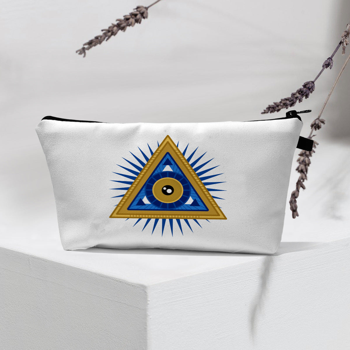 Bolsa de cosméticos portátil con diseño de mal de ojo para mujer