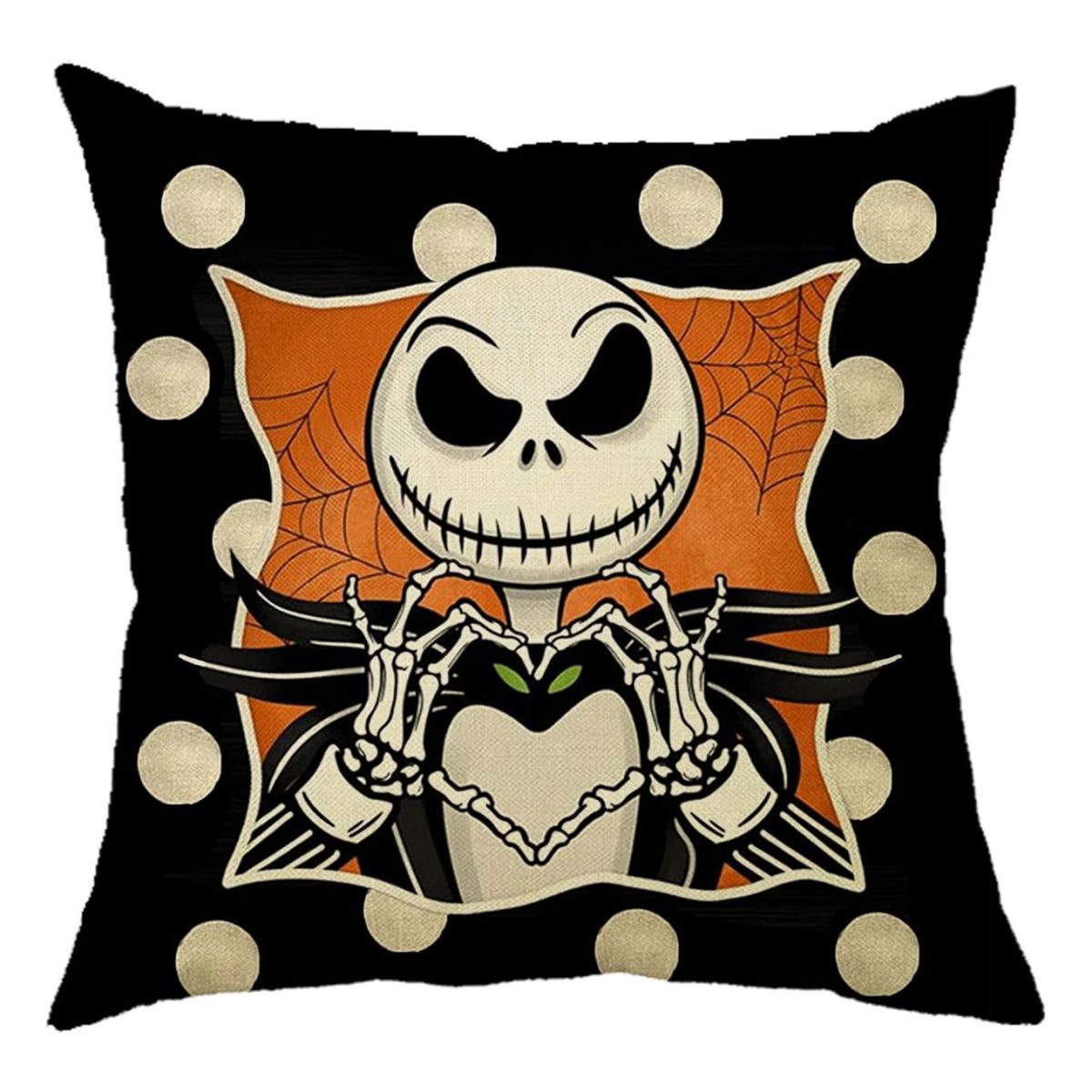 Halloween Pumpkin Skull Print Linen Sofa Cushion Cover