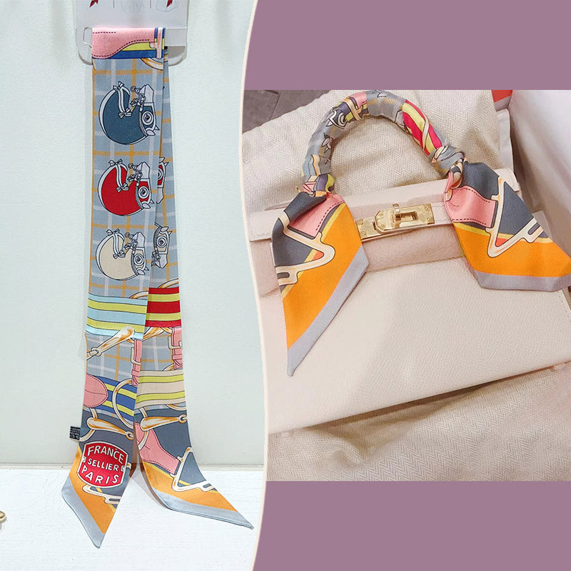 Fashion Printed Ribbon Tie Bag Handle Scarf