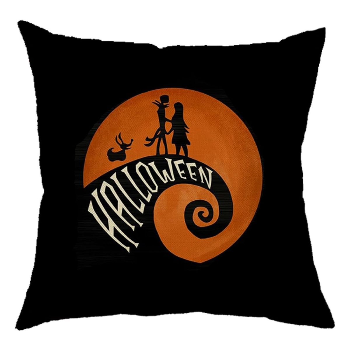 Halloween Pumpkin Skull Print Linen Sofa Cushion Cover