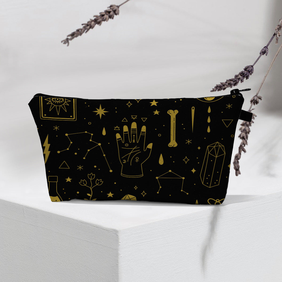 Bolsa de cosméticos portátil con diseño de mal de ojo para mujer