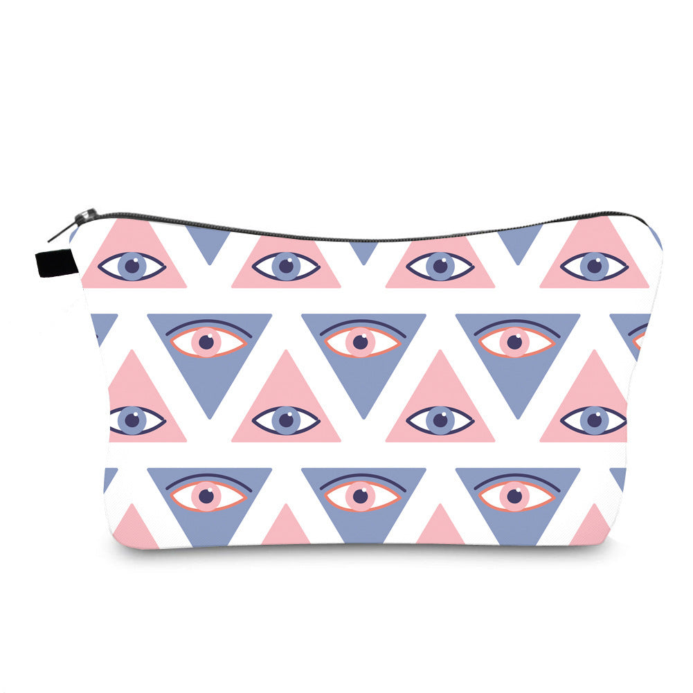Bolsa de cosméticos portátil con diseño de mal de ojo para mujer