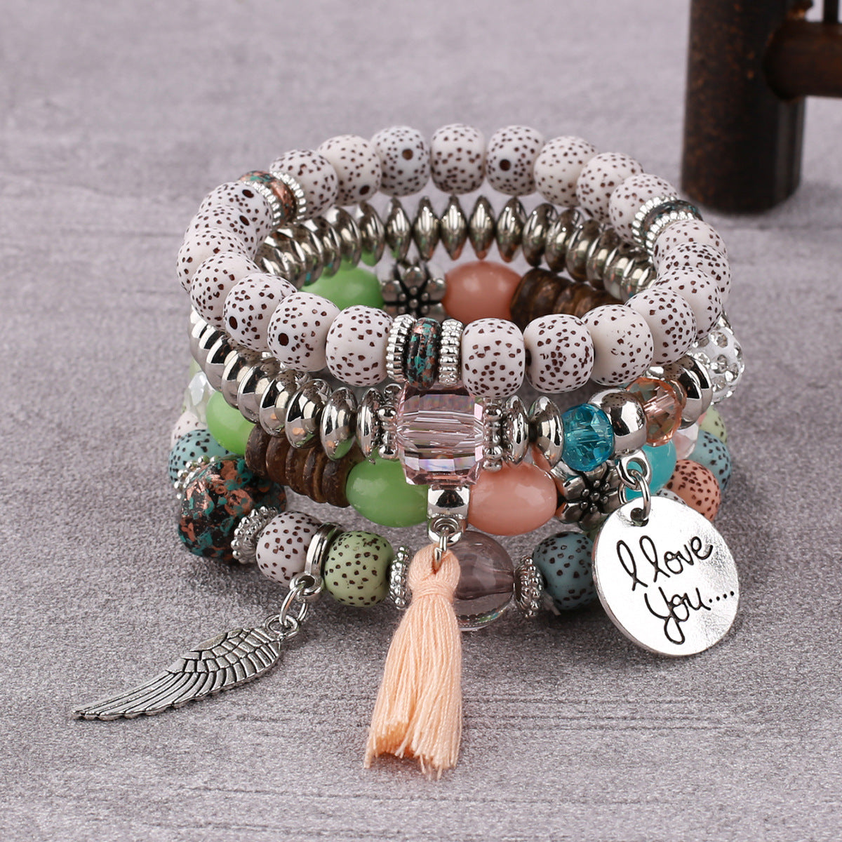 Bohemian Style Multi-Layer Wooden Beaded Bracelet