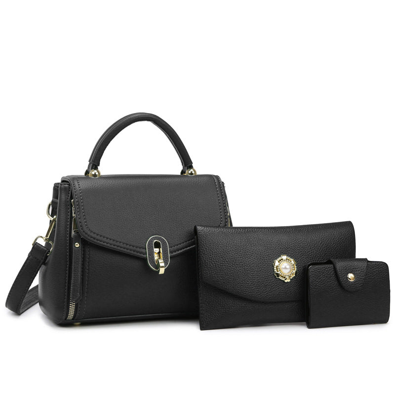 Elegante conjunto de bolso de mano de gran capacidad en color sólido