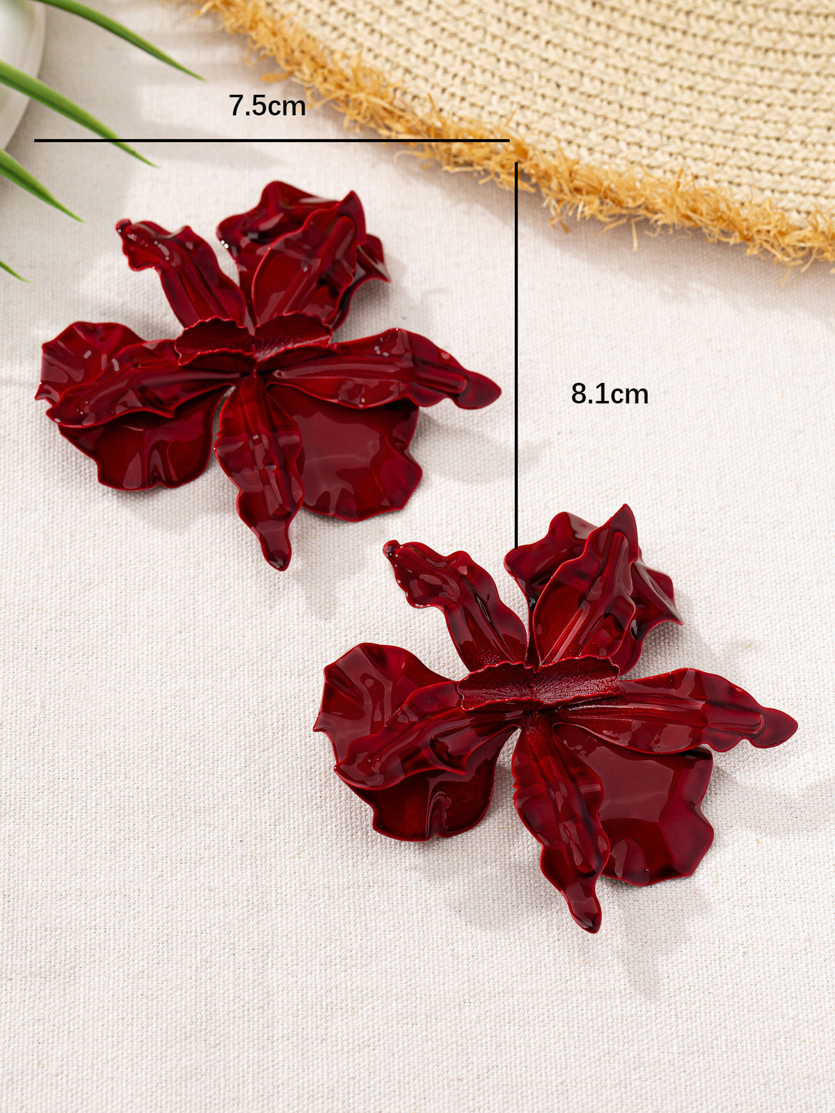 Boucles d'oreilles florales exagérées à la mode, style fleur en alliage, tendance
