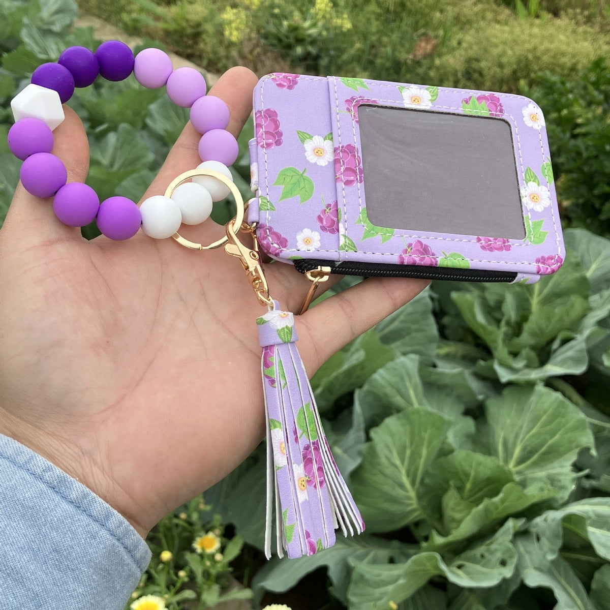 Fashion Printed Silicone Bead Tassels Bracelet
