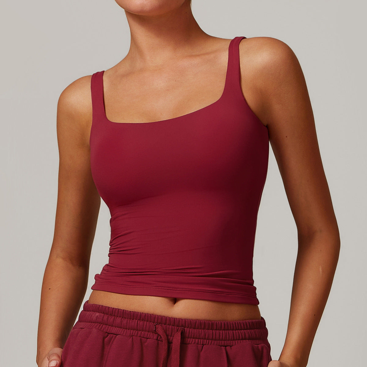 Women Fashion Casual Solid Color Yoga Tank Top