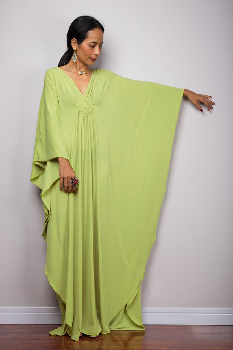 Women Polyester Loose Robe Vacation Coverup Dress