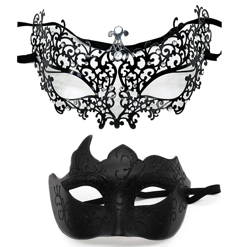 Masquerade Carnival Black Half Face Diamond Mask