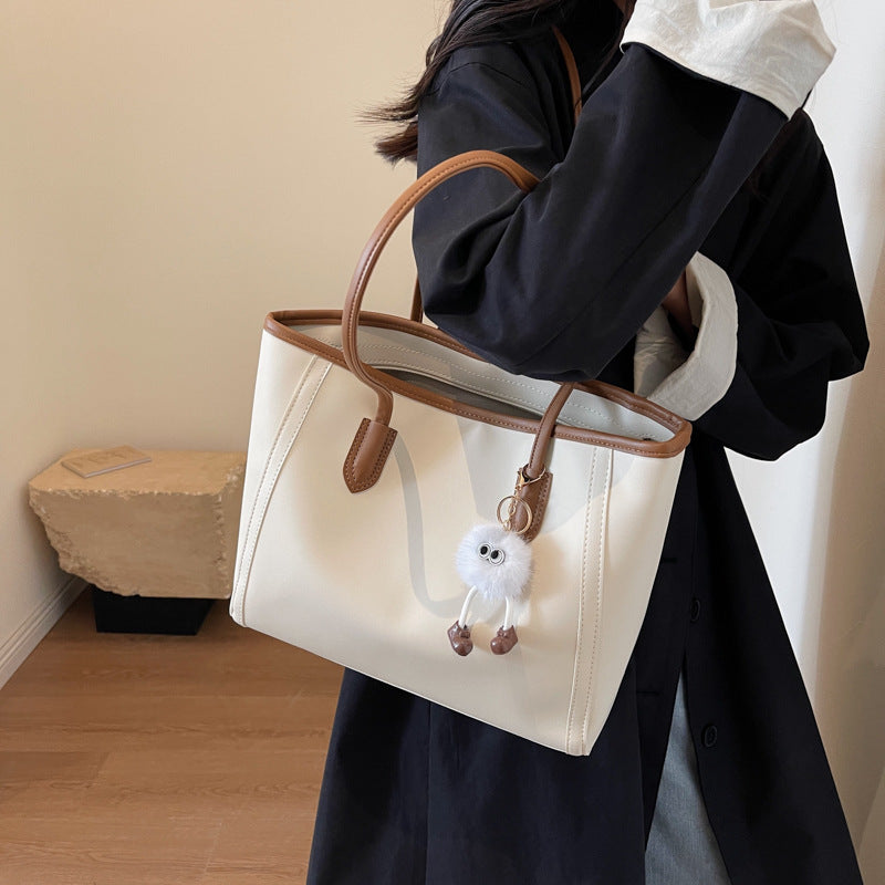 Women Casual Solid Color Large Capacity Tote Bag