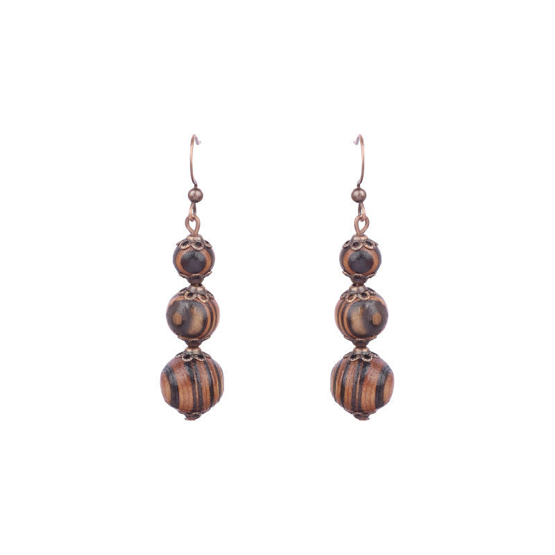 Boucles d'oreilles à pompons vintage de style ethnique bohème