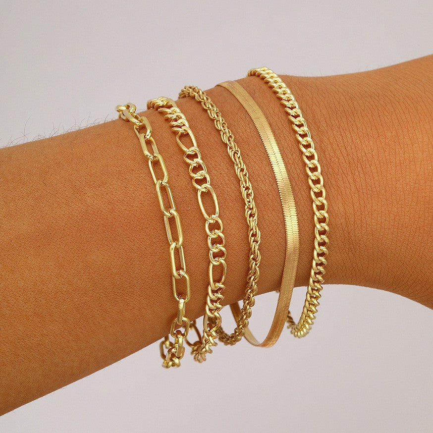 Conjunto de pulseras de cadena multicapa bohemias para mujer