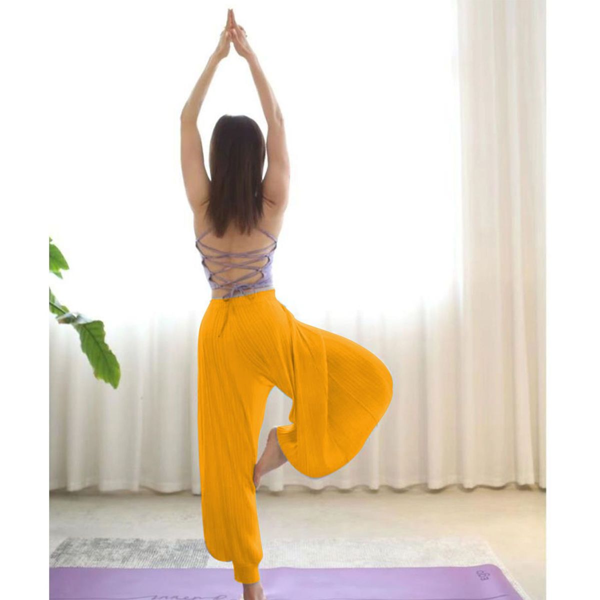 Women Casual Solid Color Loose Yoga Pants