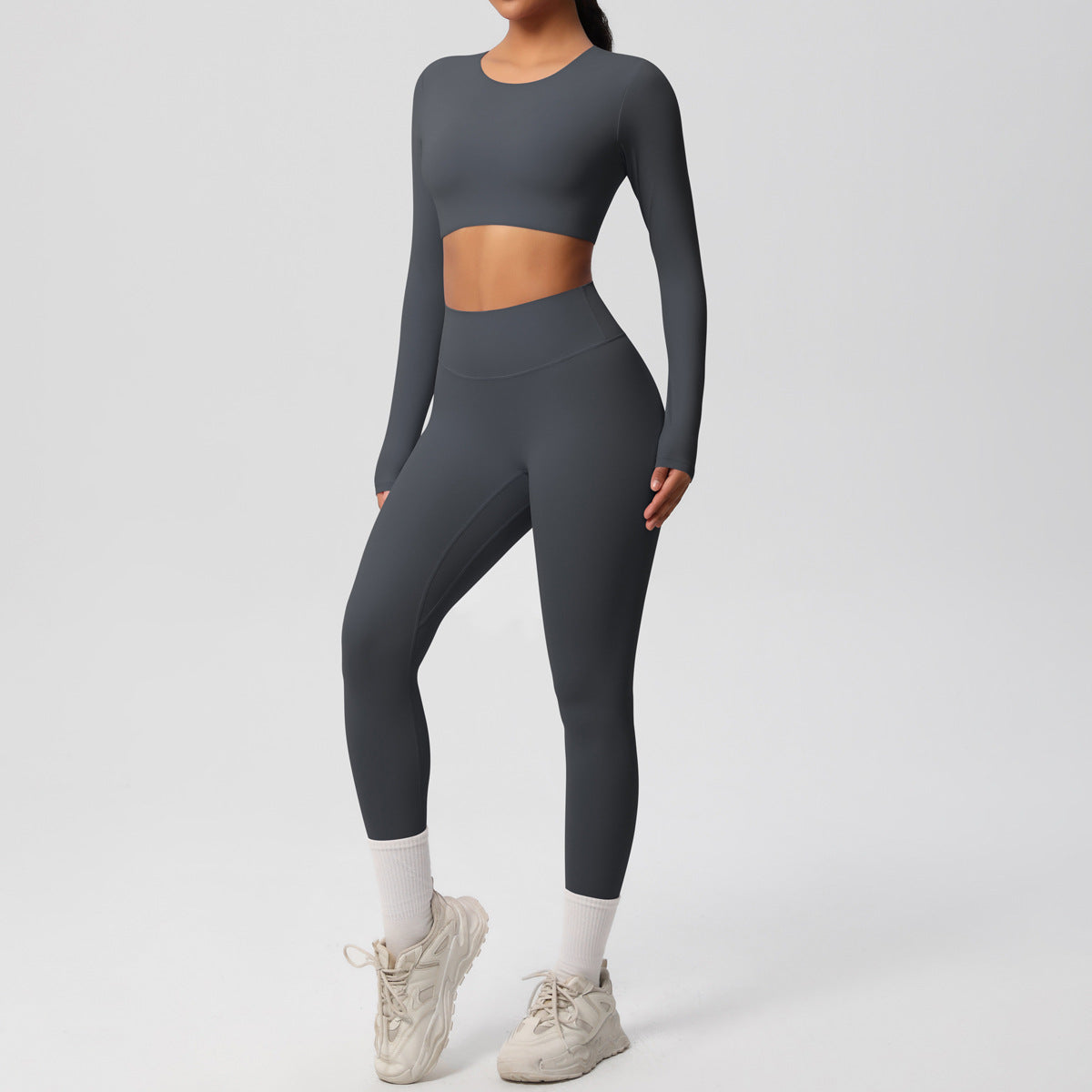 Women Yoga Solid Color Sports Two-Piece Set