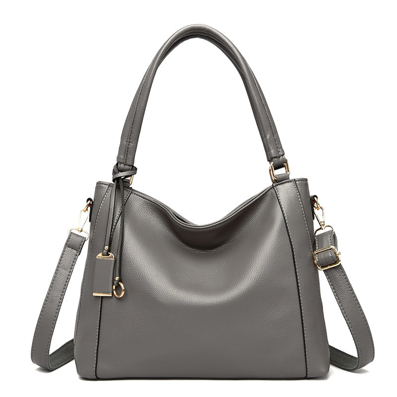 Bolso de mano de PU de color sólido simple a la moda para mujer