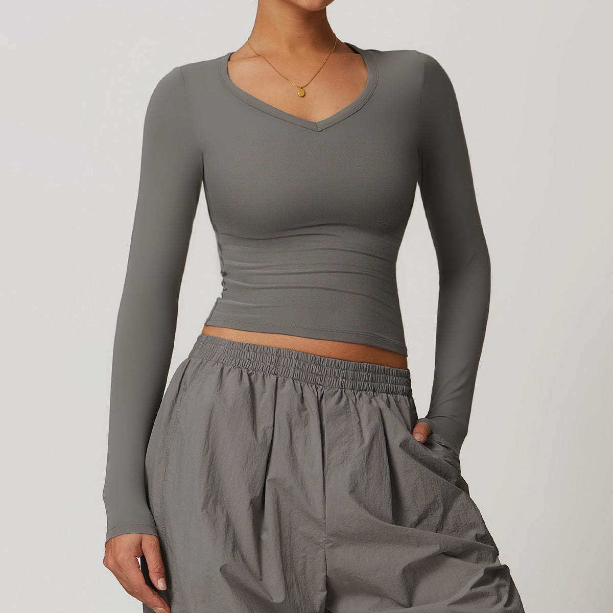Casual Quick-Drying Long-Sleeve Yoga T-Shirt
