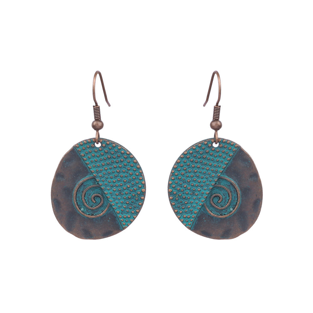 Boucles d'oreilles turquoise de style ethnique bohème