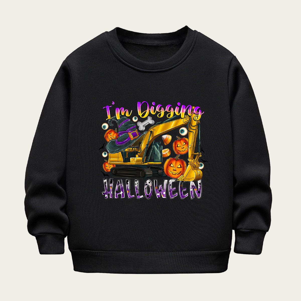 Kids Toddler Boys Girls Casual Halloween Cartoon Fleece Sweatshirts