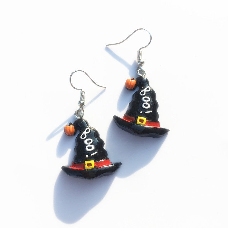 Pendientes colgantes de Halloween para mujer con murciélago, calabaza y zombi