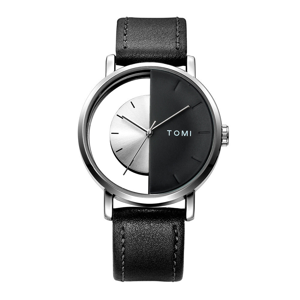 Fashion Casual Creative Half Hollow-Out Quartz Watch