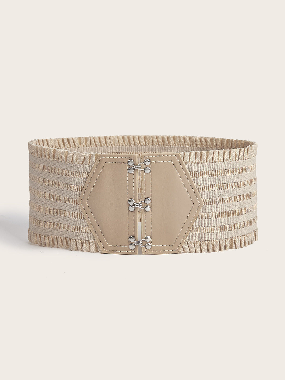 Ceinture large à volants de couleur unie pour femme