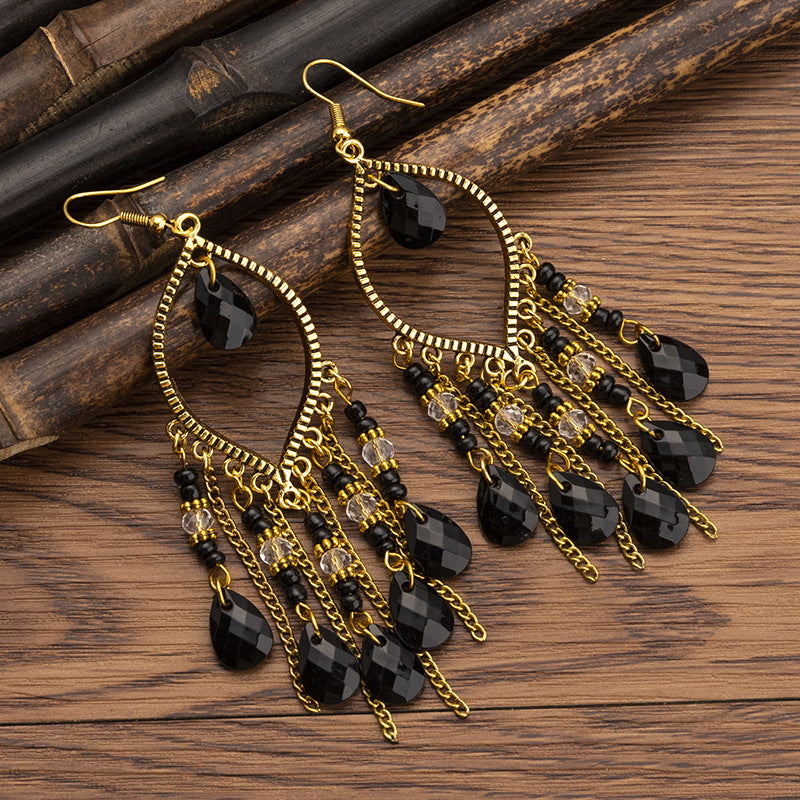 Pendientes con borlas retro de estilo étnico bohemio
