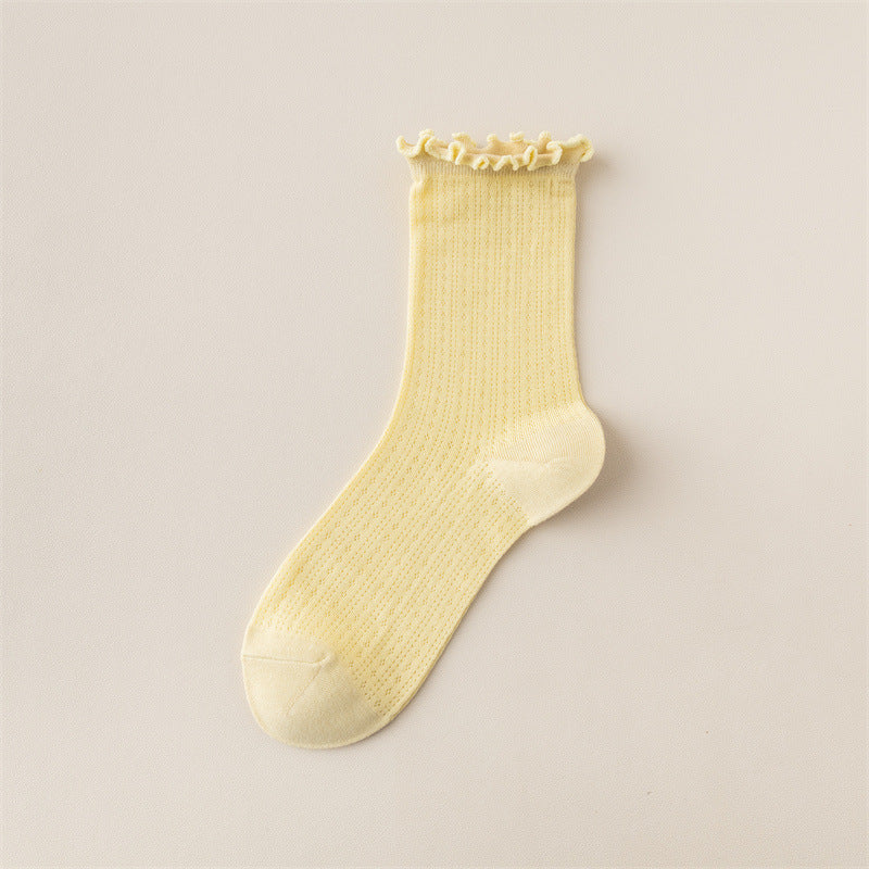 Calcetines de madera con orejas de color liso de moda