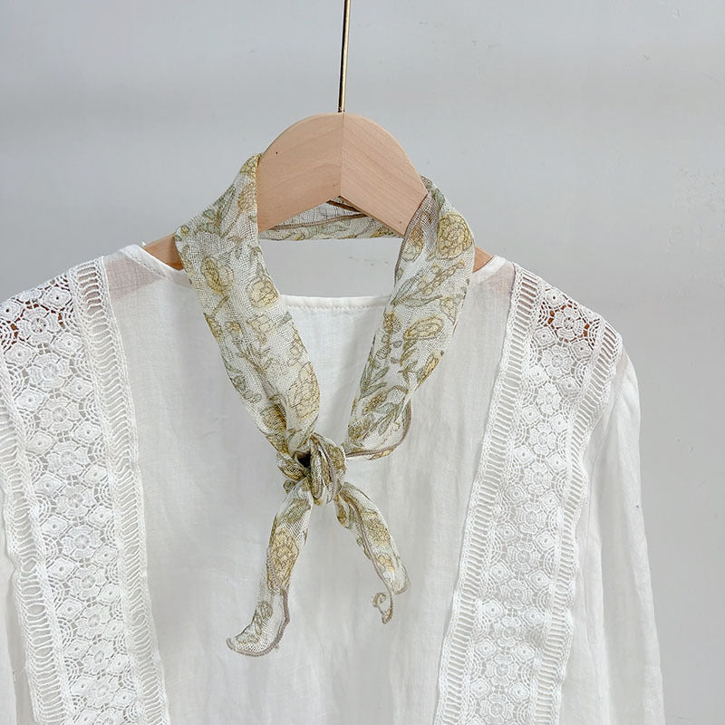 Spring And Summer Women Linen Small Long Scarf