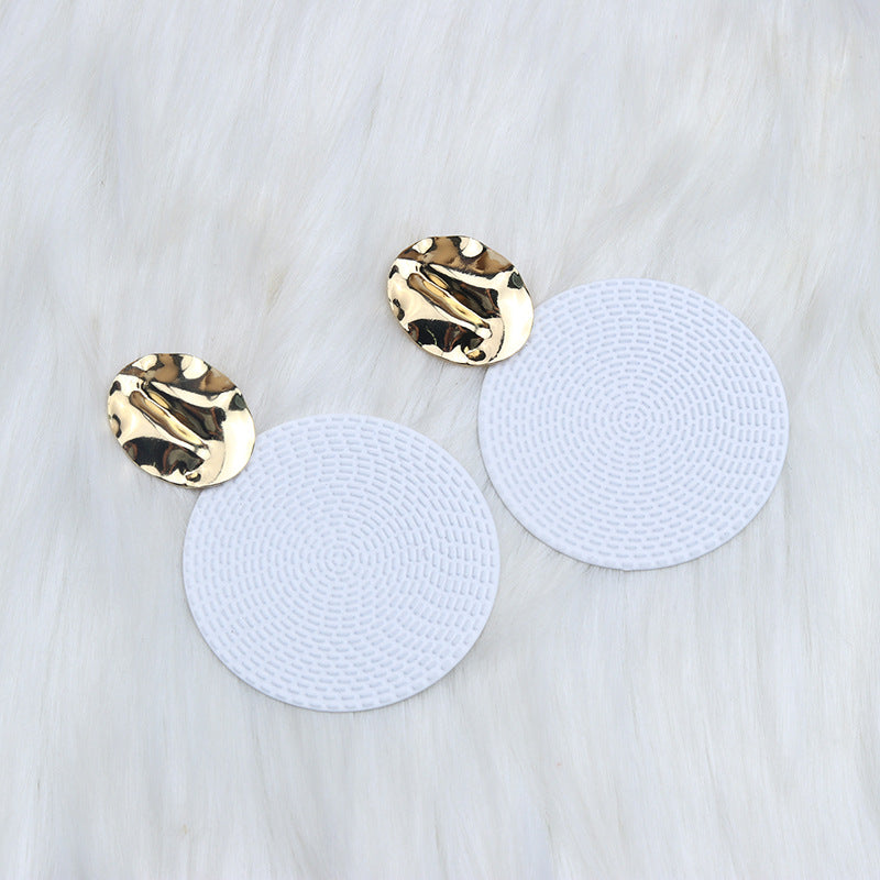 Pendientes redondos de color sólido de estilo bohemio exagerados